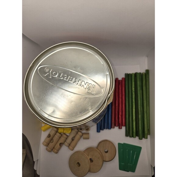 Classic TINKERTOY Construction Set 41 Pieces Playskool Wood Mini Set missing 5 - Picture 14 of 16